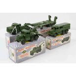 Three boxed military Dinky Supertoys to include 660 Tank Transporter, 689 Medium Artillery Tractor