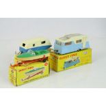 Three boxed Dinky diecast models to include 117 Four Berth Caravan in pale blue (box missing end