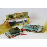 Four boxed military diecast models to include Corgi 908 AMX 30D Recovery Tank (with figures),