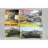 Four Italeri 1:35 Scale military vehicle model kits to include No.244 M-24 Chaffee, No.211