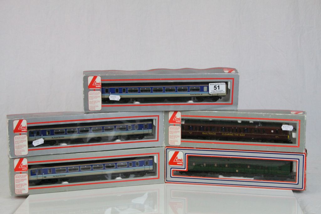 Boxed Lima OO gauge Super Sprinter DMU set (Class 156 205052A4, 205051A1 & 52443) plus 2 x Lima