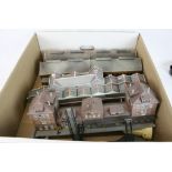 Collection of OO gauge trackside buildings, cardboard and plastic, good quality including large