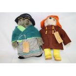 Two Paddington Bear Gabrielle Designs featuring Aunt Lucy and Paddington in orange hat and yellow