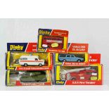 Five boxed Dinky diecast models to include 683 Chieftan Tank, 266 ERF Fire Tender, 269 Ford