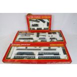 Three boxed Hornby OO gauge electric train sets to include R696 BR Intercity Set with BR Deisel