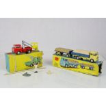 Two boxed Corgi Gift Sets to include Gift Set 11 ERF Dropside Lorry and Platform Trailer with Cement