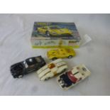 Boxed Scalextric 1:32 Porsche 904 GTS build it yourself car kit (made), plus 3 x Triang slot cars