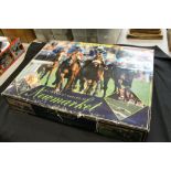 Boxed Scalextric Newmarket racing set including track, 2 x slot horses, 2 x controllers, power