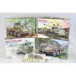 Four Dragon 1:35 Scale '39 - '45 Series model military vehicles to include No.6256 Sd.Kfz.234/2