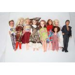 Six 1960s / 1970s Pedigree Sindy dolls plus Mark, Marie and a Sindy's little sister Patch doll
