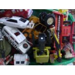 Large quantity of loose play worn diecast & plastic models to include agricultural, farming,