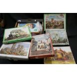 Collection of boxed wooden jigsaw puzzles circa 1970s to include Victory and Waddingtons