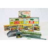 Collection of OO gauge model railway trackside accessories and metal figures to include petrol