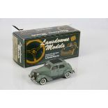 Boxed Landsdowne LDM X3 1948 Ford V-8 Pilot Dealer Special Model Green diecast model, box and