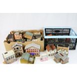 Collection of OO gauge trackside buildings, mainly cardboard (2 boxes)