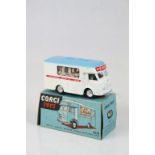 Boxed Corgi 413 Smith's Karrier Bantam Mobile Butchers Shop diecast model in gd overall condition,