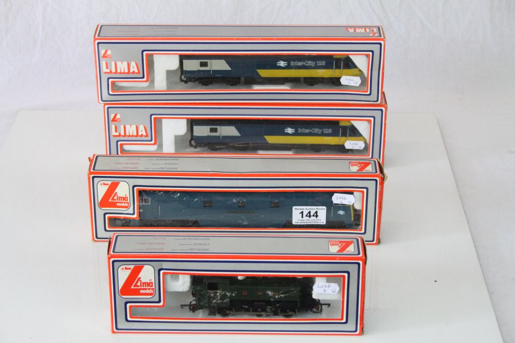 Four boxed Lima OO gauge locomotives to include InterCity 125 x 2, Western Renown and GWR 9400