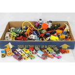 Collection of vintage play worn diecast models to include Corgi, Dinky and Matchbox featuring