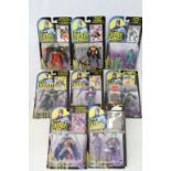 Eight carded (but opened) Kenner Legends of Batman figures to include The Kojer, Knightquest Batman,