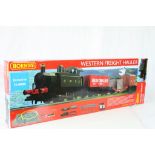 Boxed Hornby OO gauge R1205 Western Freight Hauler train set appearing complete