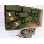 Collection of 17 Dinky military diecast models to include 3 Ton Army Wagons, Military Ambulance