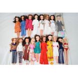 Collection of 17 Sindy type dolls plus a boxed Sindy British Airways BEA Cabin Crew Uniform doll