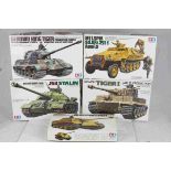 Five Tamiya 1:35 Scale model military vehicles to include No.69 Jagdpanzer V Jagdpanther (Sd.Kfz.