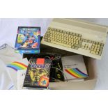Retro Gaming - Commodore Amiga A-500 Plus console with cover, mouse, power supply, controller, 2 x