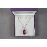 Silver and Murano Glass Pendant Necklace