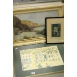 L Warden, Early 20th century Watercolour titled verso Guernsey coast, signed and dated 1919,