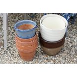 Collection of plant pots, various sizes and colours