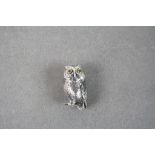 Silver Figure of an Owl with Glass Eyes