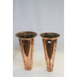 Pair of Vintage Copper Milk Carriers, 33cms high