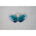 Silver and Enamel Set Butterfly Brooch