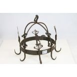 Hand Forged Wrought Iron Set of Hanging Game Hooks
