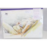 Richard O'Connell (Penarth Artist) portfolio of pencil and watercolour nude life studies (mostly