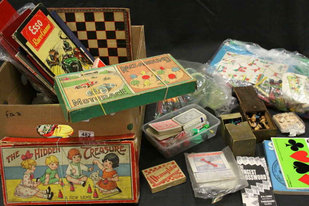 Box a Mixed Board Games, Playing Cards, Chess Set and other games.