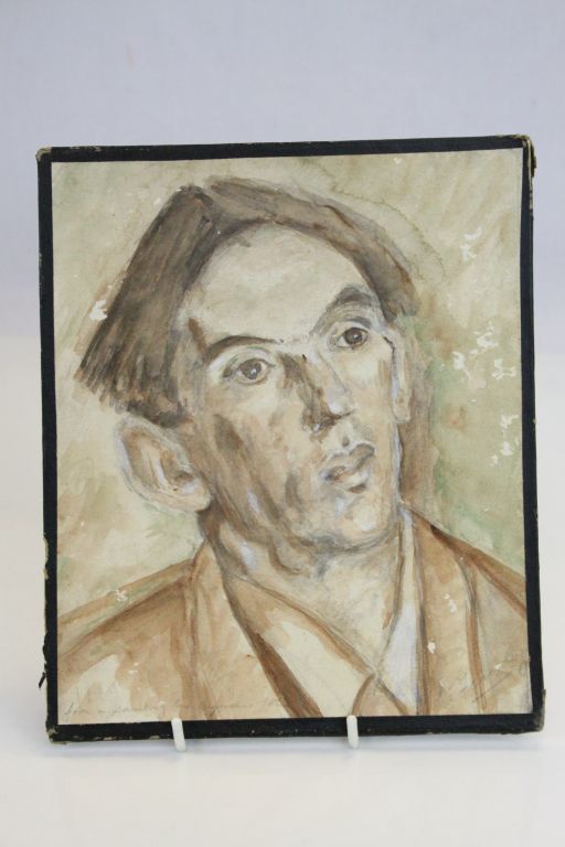 After Augustus John portrait painting of a young man inscribed and indistinctly signed - Image 3 of 4