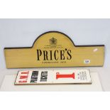 Reproduction GWR Platform Tickets 1d Sign and Prices Candle Makers Sign.