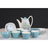 Midwinter six place Coffee set to include Coffee pot, Sugar bowl & cream jug in "Cannes" pattern