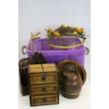 Box containing Vintage Wooden Collectable Items