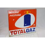 Vintage Double sided Enamel Advertising sign for "Butane Propane Total Gaz", approx 49 x 60cm