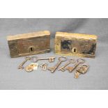 Two Antique Locks and a Collection of Large Keys, etc