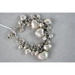 Ladies silver heart charm bracelet