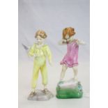 Two Royal Worcester figure ' Wednesdays Child is full of Woe ' and ' The Parakeet '