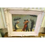 After Jack Vettriano, Oil on Board Painting ' The Singing Butler ' unsigned, 58cms x 62 cms