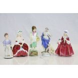 Group of figurines to include Meissen, Royal Worcester and Royal Doulton.