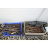 A large quantity of Vintage tools to include Spanners, Chisels, Fork, Spade, etc.