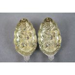 Pair of Silver Plated Berry Spoons with Gilded Bowls