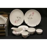 Royal Doulton ' Pillar Rose ' Dinner, Tea and Coffee Ware including 8 Dinner Plates, 6 Dessert